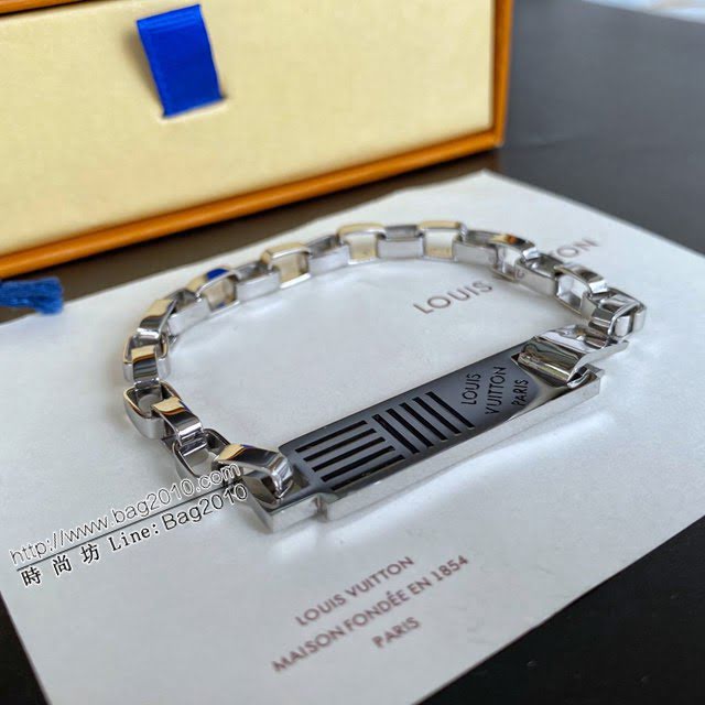 Louis Vuitton新款飾品 路易威登粗鏈條手鏈 LV電鍍銀色手環  zglv2128
